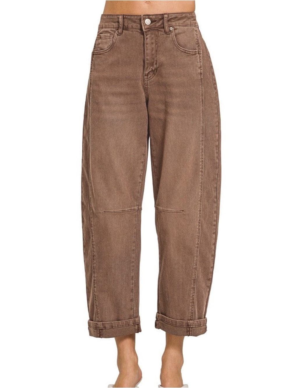 NWT Zenana Barrel Leg High Rise Denim Jeans Size L